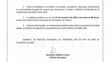 AUDI�NCIA P�BLICA DA SA�DE